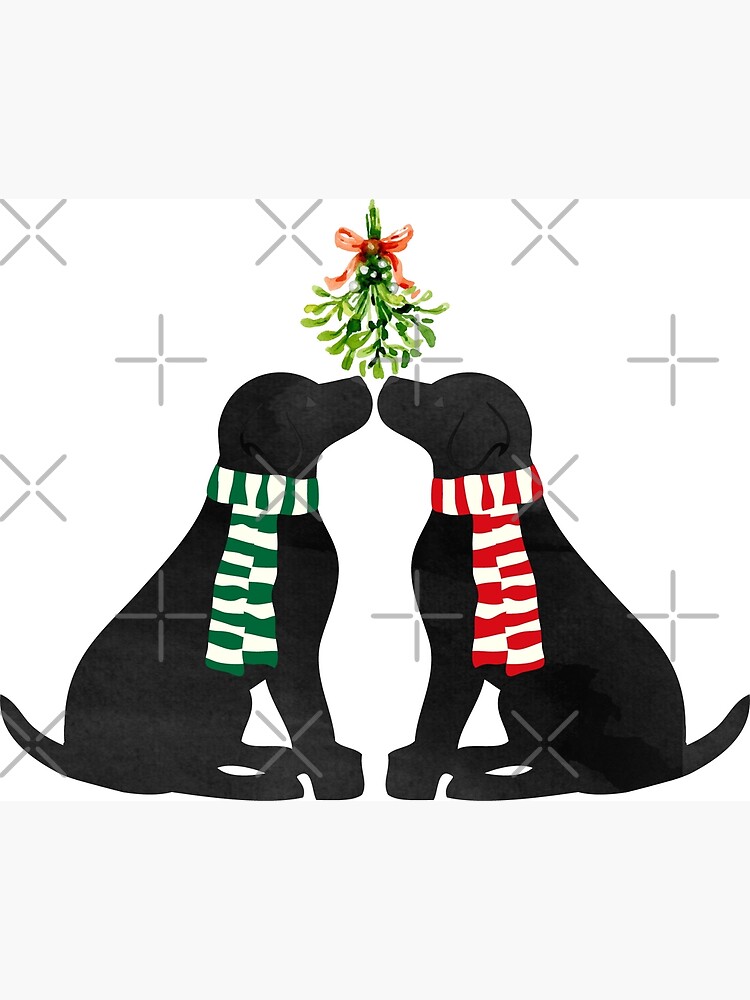 Night Before Christmas- Preppy Black Labs Greeting Card for Sale