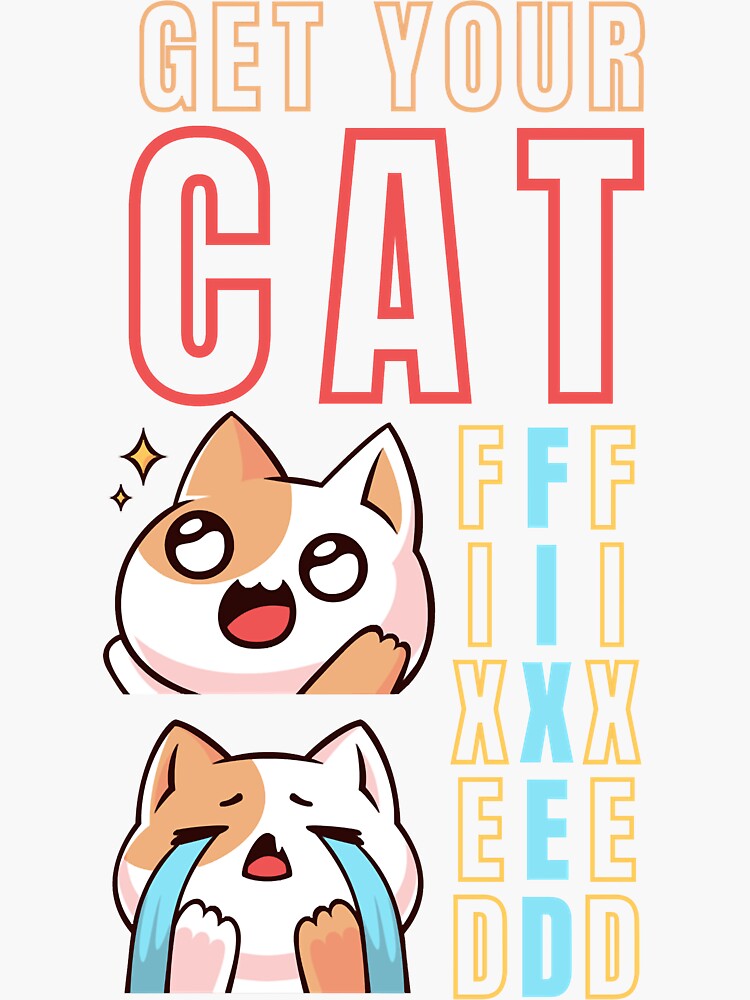 "Get Your Cat Fixed" Sticker for Sale by BEERSandMETALz Redbubble