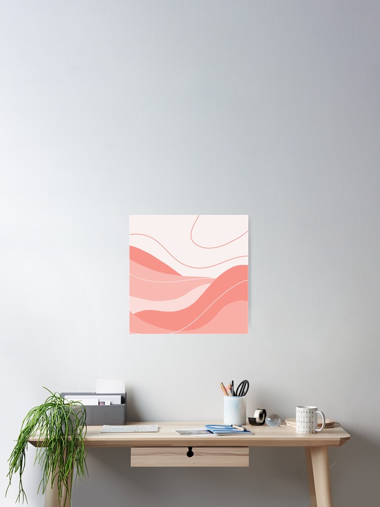 Thumbnail 2 of 3, Poster, Pink Waves Abstract Pattern designed and sold by leBoosh-Designs.
