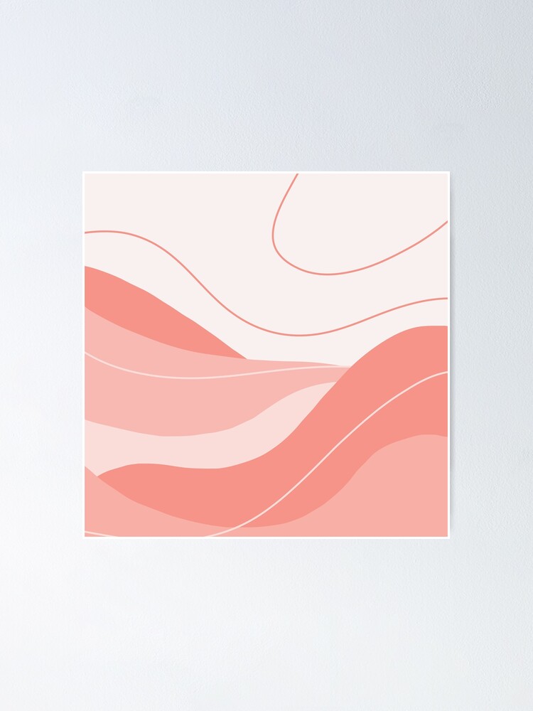 Thumbnail 1 of 3, Poster, Pink Waves Abstract Pattern designed and sold by leBoosh-Designs.