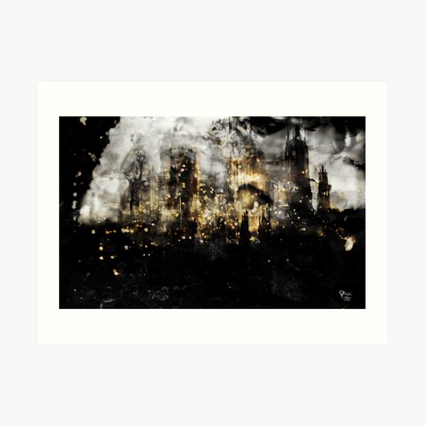 A cityscape for dangerous days Art Print