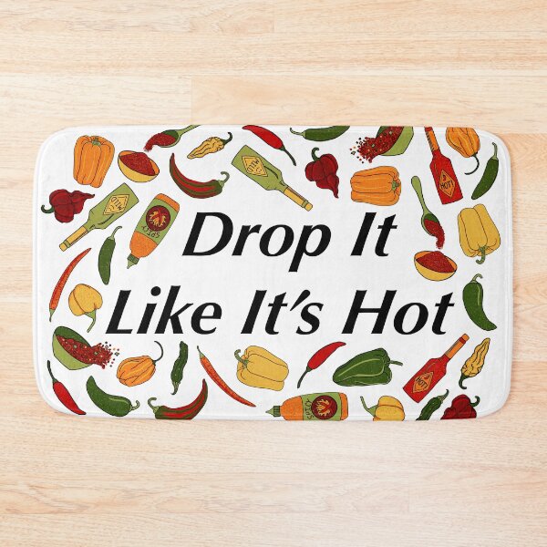 Item preview, Drop It Like It's Hot - Spicy Peppers, Hot Sauce, Spice - White Background designed and sold by EcoElsa.
