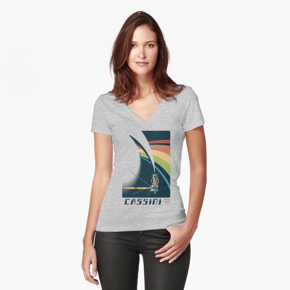 Item preview, Fitted V-Neck T-Shirt designed and sold by adorabowldesign.