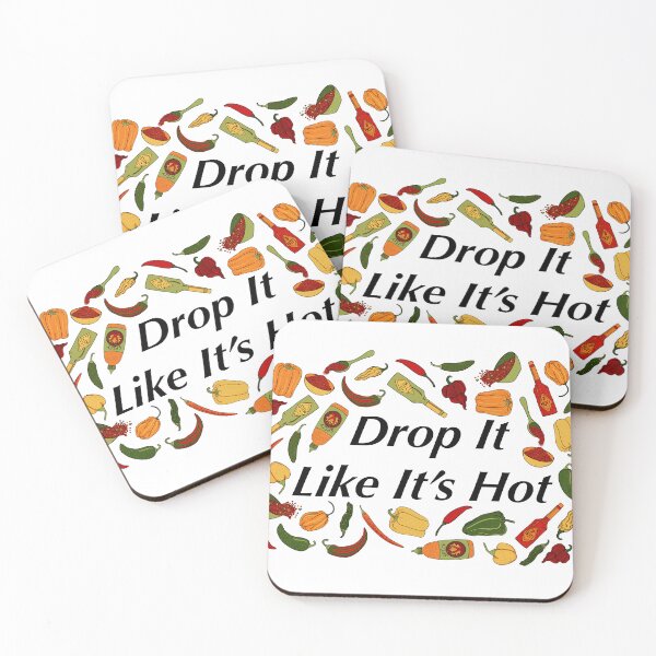 Item preview, Drop It Like It's Hot - Spicy Peppers, Hot Sauce, Spice - White Background designed and sold by EcoElsa.