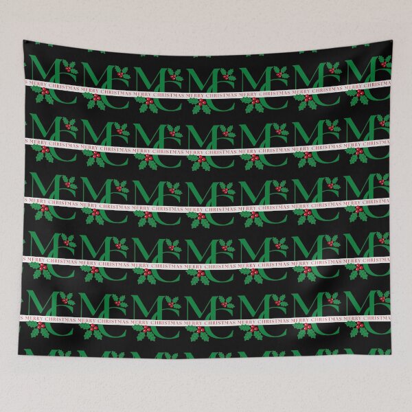 Item preview, Merry Christmas holly and berries monogram New Christmas Design designed and sold by tranquilbeach.