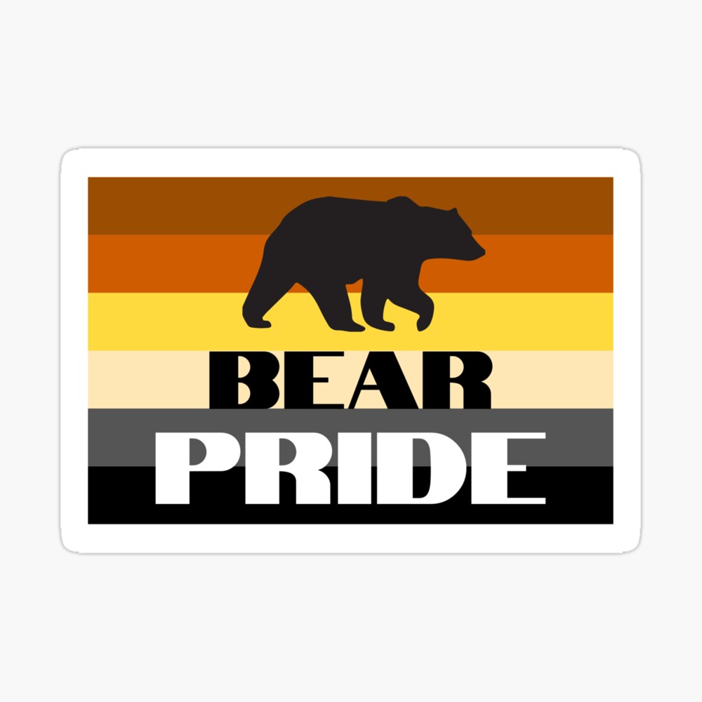 WOOFZ® Black Bear Silhouette Pride Gay Bears Flag | Poster