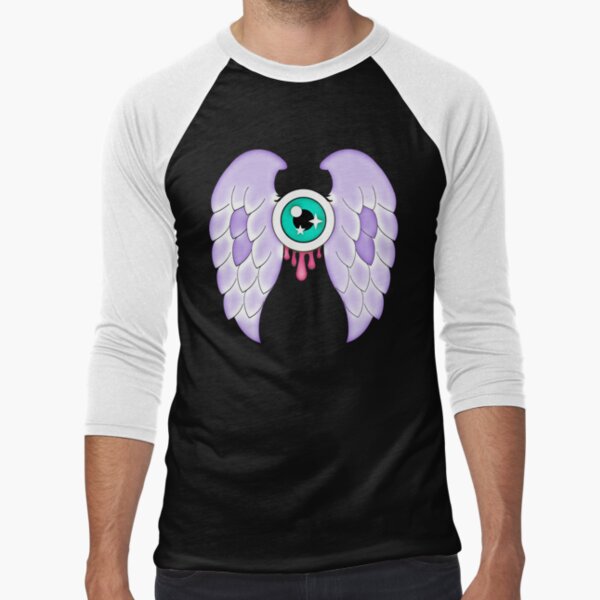 Pastel Goth | Winged Eye | Black Baseball ¾ Sleeve T-Shirt