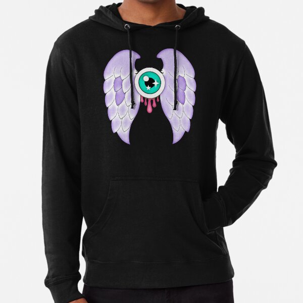 Pastel Goth | Winged Eye | Black Lightweight Hoodie