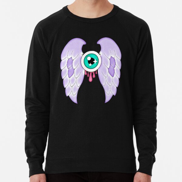 Pastel Goth | Winged Eye | Black Lightweight Sweatshirt