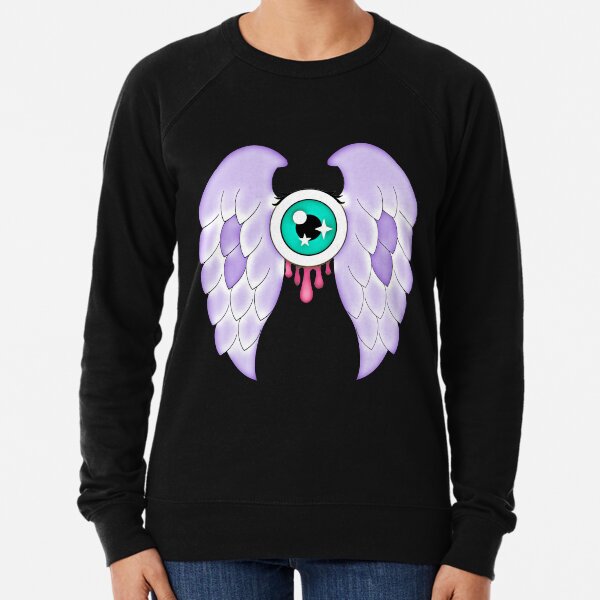 Pastel Goth | Winged Eye | Black Lightweight Sweatshirt