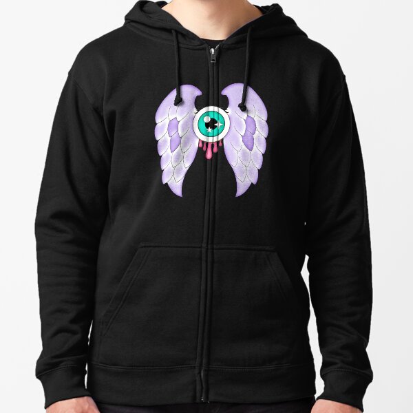 Pastel Goth | Winged Eye | Black Zipped Hoodie