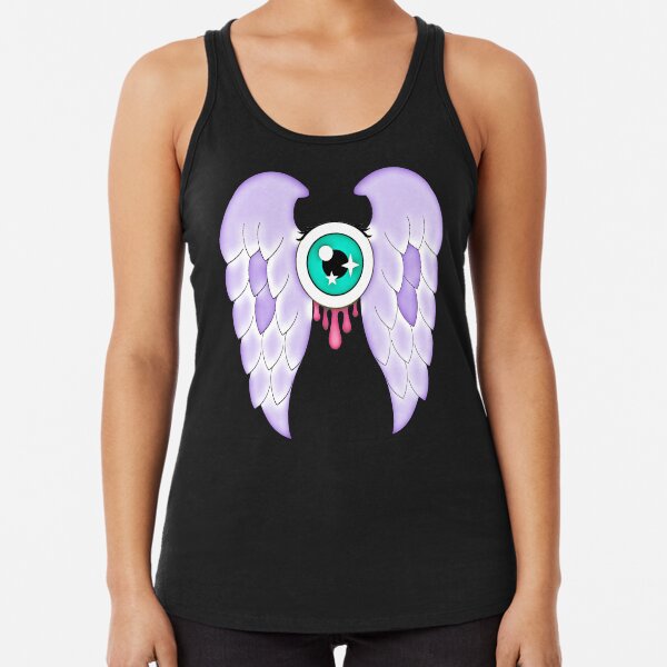Pastel Goth | Winged Eye | Black Racerback Tank Top