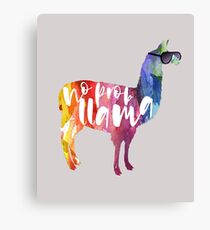 No Probllama Llama Canvas Print