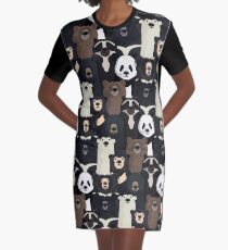 Bears of the world pattern Graphic T-Shirt Dress