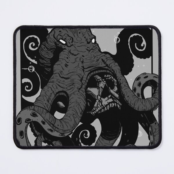Artikelvorschau, Lovecraftian Cthulhu inspirierte Krake und Schädel mit Blasen entworfen und verkauft von Jason Roll.
