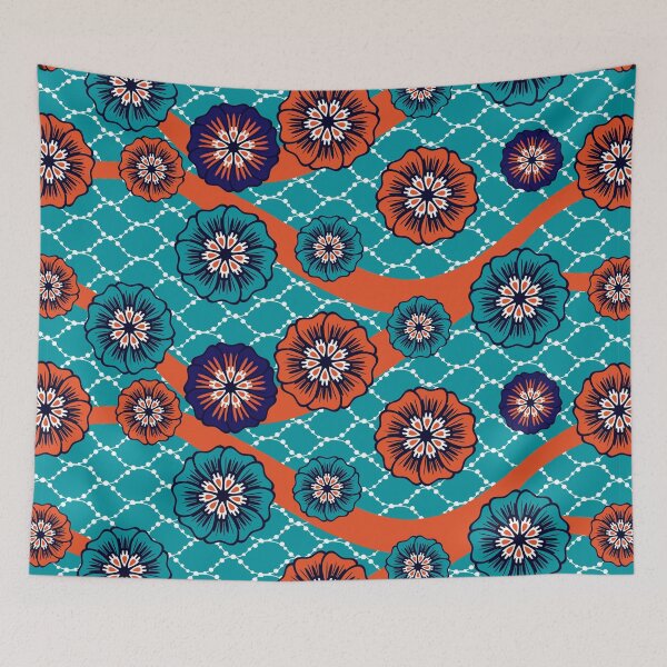 Item preview, African ethnic traditional blue pattern designed and sold by CuteBeeDesign.