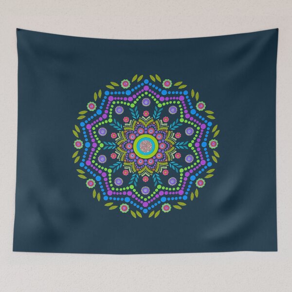 Item preview, Metallic Floral Mandala Teal designed and sold by Jane Izzy Designs.