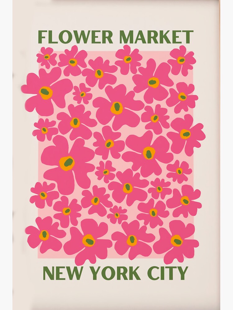 "New York City Flower Market Poster" Sticker for Sale by fikyadrt