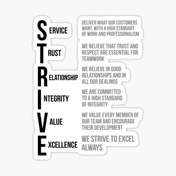"Strive Motivational Words Office Decor Ideas" Sticker for Sale by