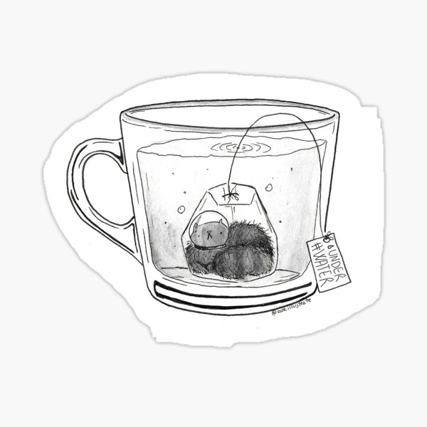 Cat tea Sticker