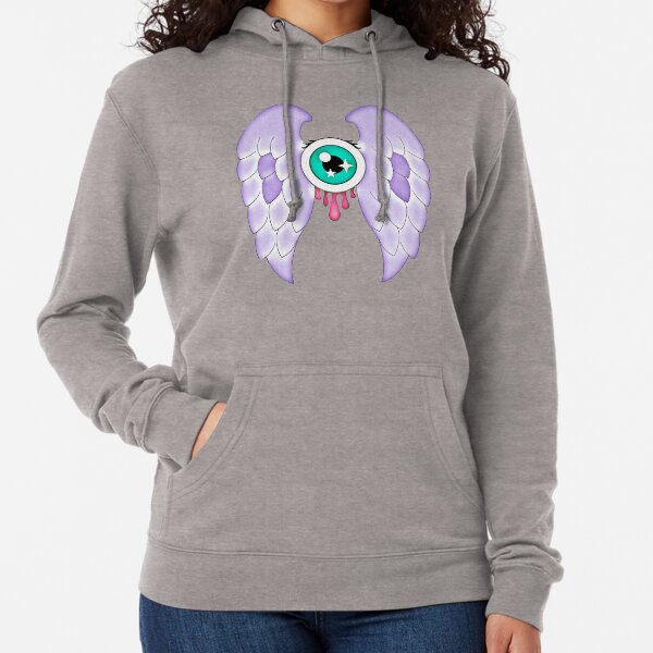 Pastel Goth | Winged Eye | White Lightweight Hoodie