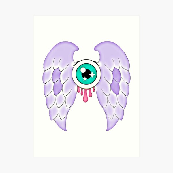 Pastel Goth | Winged Eye | White Art Print