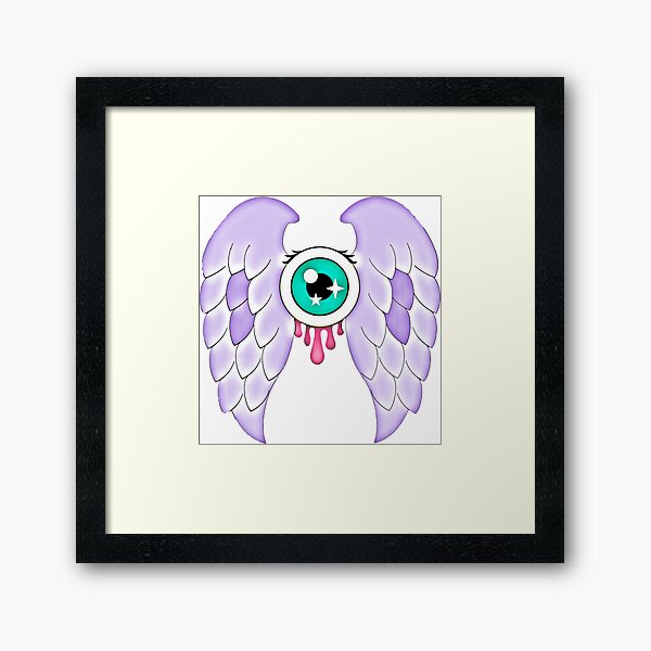 Pastel Goth | Winged Eye | White Framed Art Print