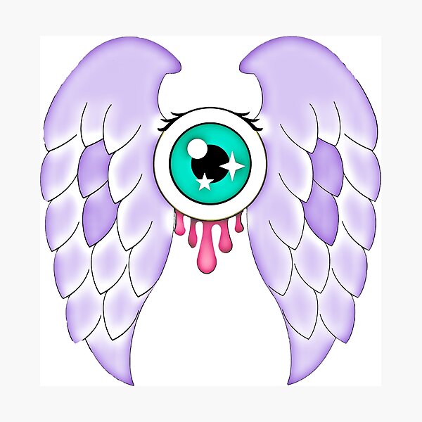 Pastel Goth | Winged Eye | White Photographic Print
