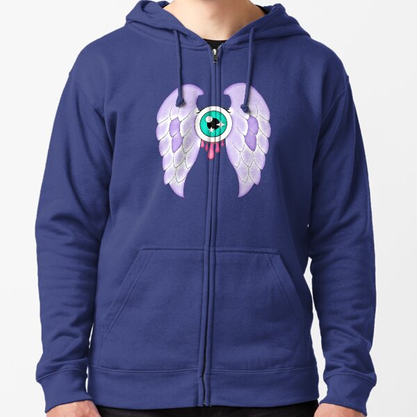Pastel Goth | Winged Eye | Aquamarine Zipped Hoodie