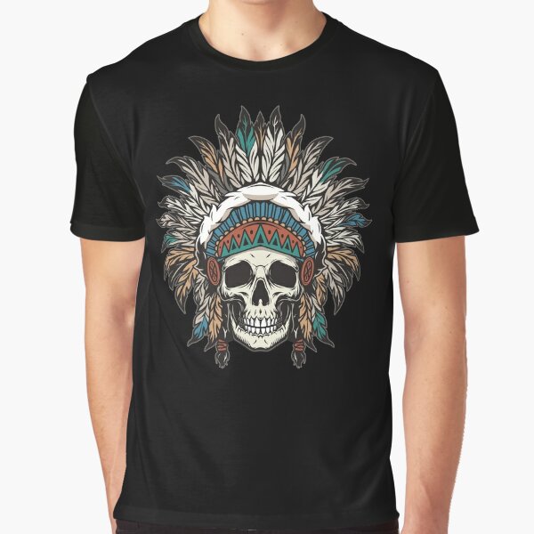 Native American Indian Chief Skull T-shirt, Traditional Feathers Headdress, American  Indian Skull Hipster Hippie, Gifts for men and women, men's shirt  Essential T-Shirt for Sale by DeepikaSingh