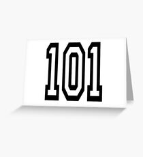 101, TEAM SPORTS, NUMBER 101, one o one, Competition Greeting Card