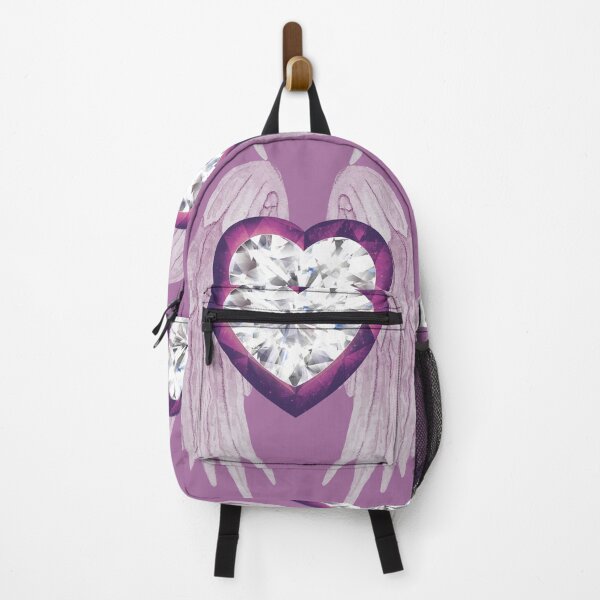 Item preview, Of Sacred Space - Amethyst Angel Wings Diamond Gem Heart designed and sold by ttsayt1earth.
