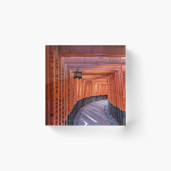 Fushimi Inari Shrine | Kyoto, Japan | Orange Torii Gates Acrylic Block