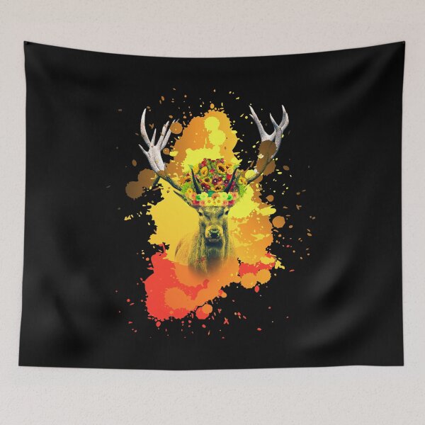 Item preview, Abstract mullet color deer design, deer head, wildlife, zoo animals designed and sold by bluehatgraphics.