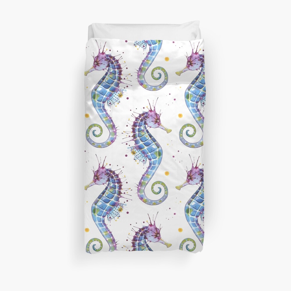 Seahorse - Purple Duvet Cover