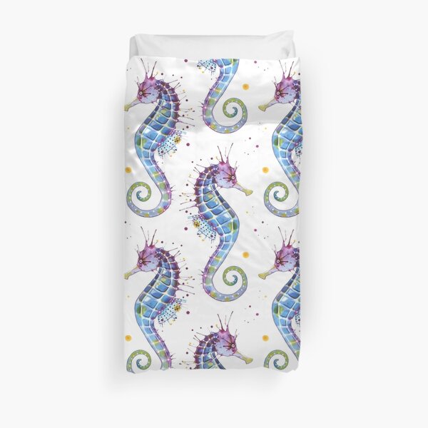 Seahorse - Purple Duvet Cover