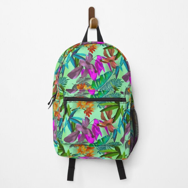Item preview, Exotic tropical colorful foliage, leaves and flowers tropical pattern, botanical illustration, green mint floral illustration designed and sold by ZeinabTaha.