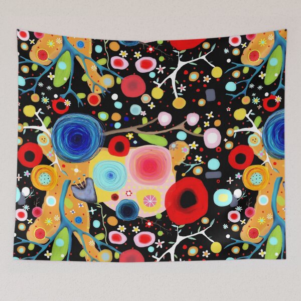Item preview, Awesome Black Floral Red polka Dots Pattern designed and sold by rupydetequila.
