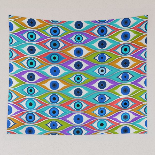 Item preview, Colorful Evil Eye protection pattern designed and sold by k9printart.