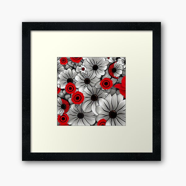 Item preview, Dreamy silver and red flowers designed and sold by FGCART.