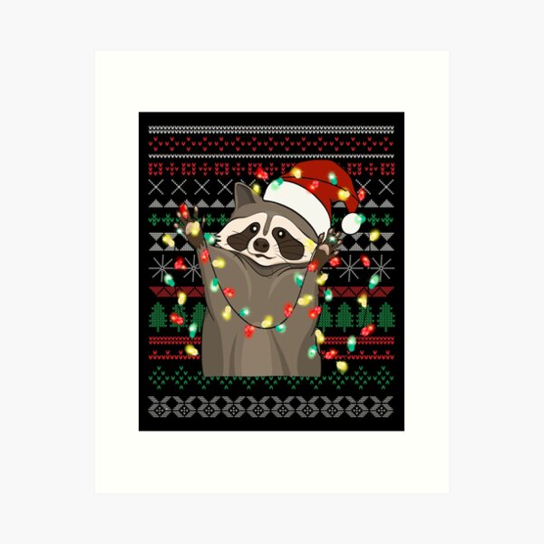 Item preview, Funny Racoon Ugly Sweater Christmas Gift Idea Animal Lover Xmas Lights designed and sold by FC101.