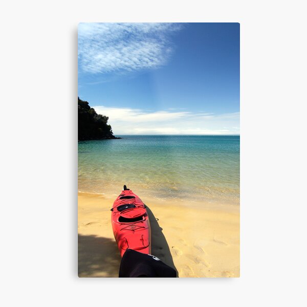 Red Kayak Metal Print