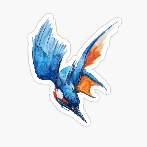 Item preview, Kingfisher Dive Watercolour (White) designed and sold by Amy Visscher.
