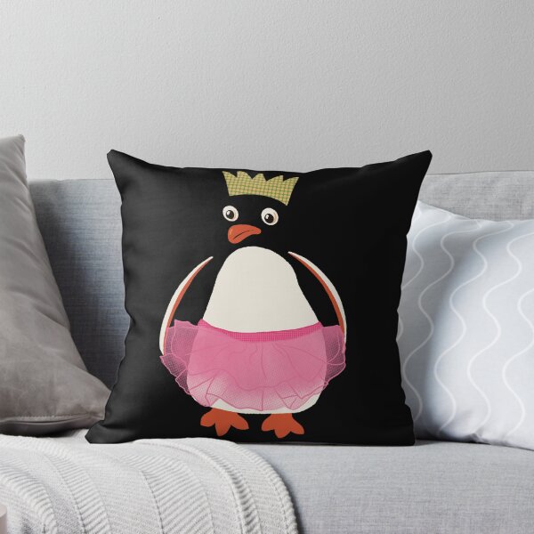 Item preview, Funny Cartoon Christmas Penguin wrapped in A Pink Tutu and Wearing Paper Xmas Hat  designed and sold by NattyDesigns.