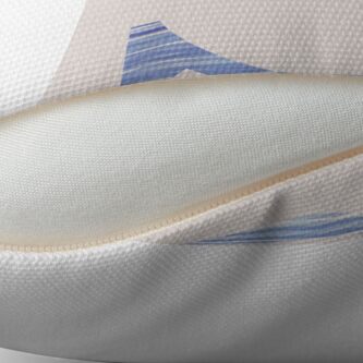 Alternate view of Letter S Blue Watercolor Stripes Monogram Initial Throw Pillow