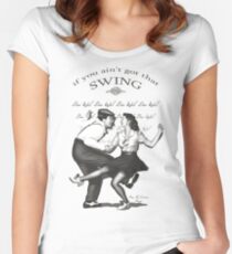 Camiseta entallada de cuello redondo Lyndi Hop - blanco y negro