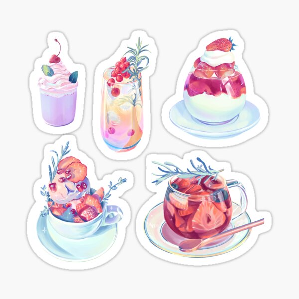 Aesthetic Kawaii Food Stickers