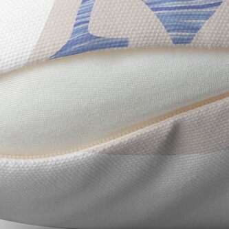 Alternate view of Letter M Blue Watercolor Stripes Monogram Initial Throw Pillow