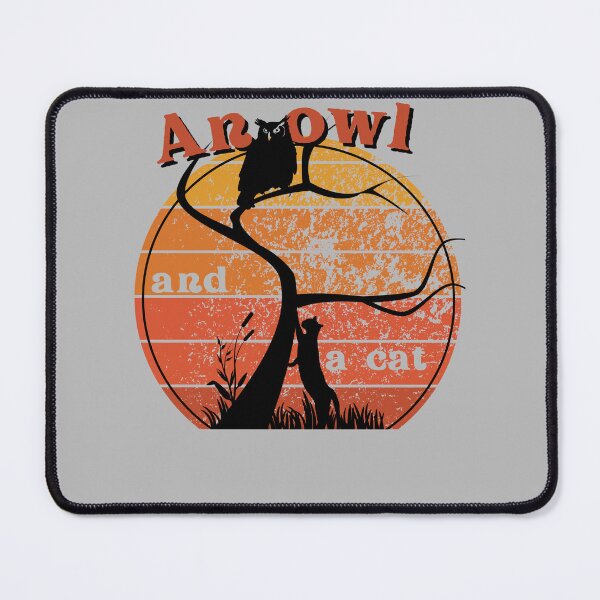 Item preview, A cat and an owl on tree. designed and sold by facePale.