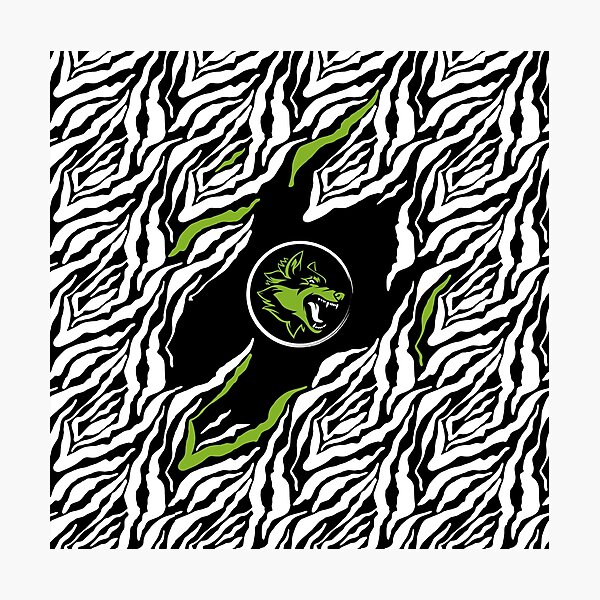 GOWILD Seamless Wolf Design - black Fotodruck